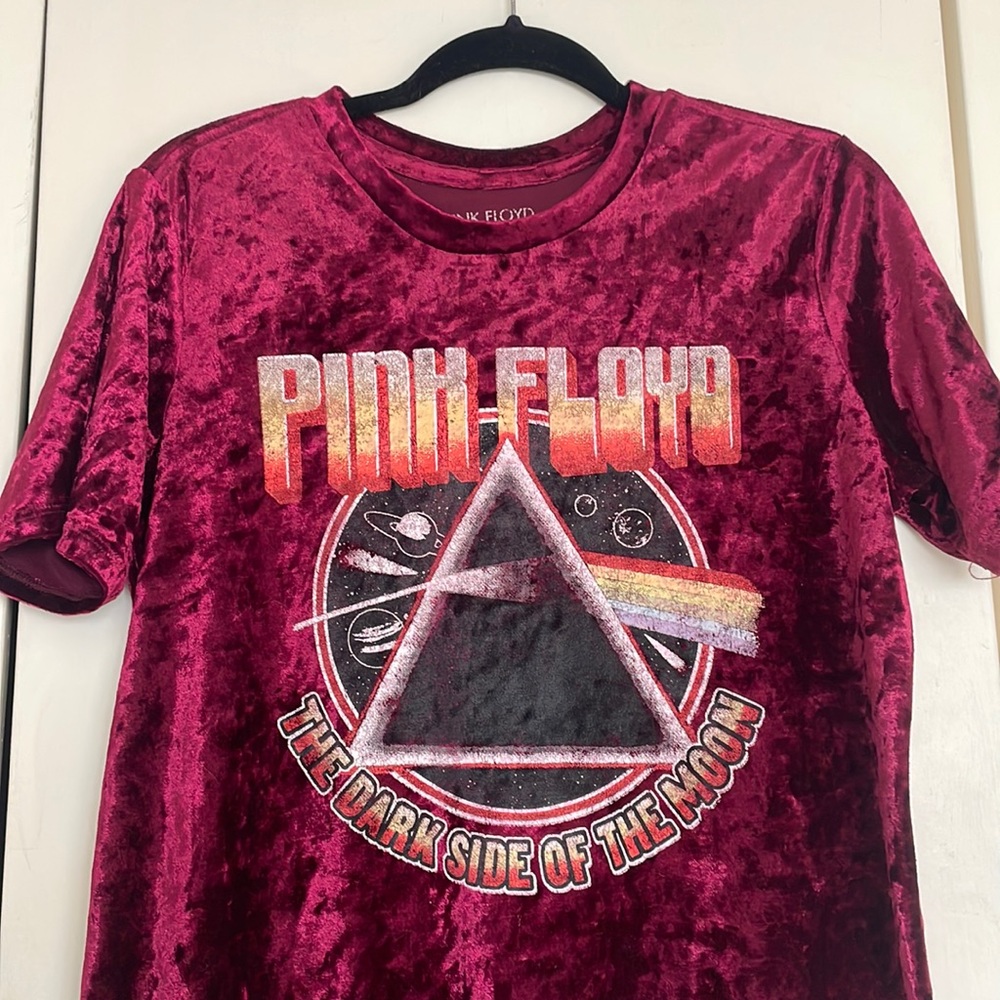 Pink Floyd Maroon Velvet Tee Shirt